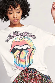 Daydreamer Rolling Stones Tie Dye Tongue Boyfriend Tee