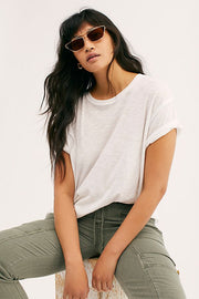 Free People Clarity Ringer Tee in White