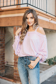 Free People Flaunt It Sweater in Lilac