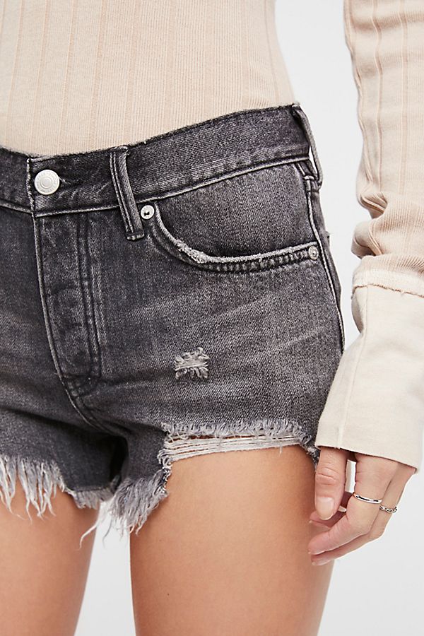 Free People Loving Good Vibrations Shorts in Carbon