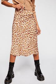 Free People Normani Bias Skirt in Leopard