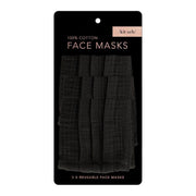 Kitsch Cotton Face Mask in Black-3 Piece Set