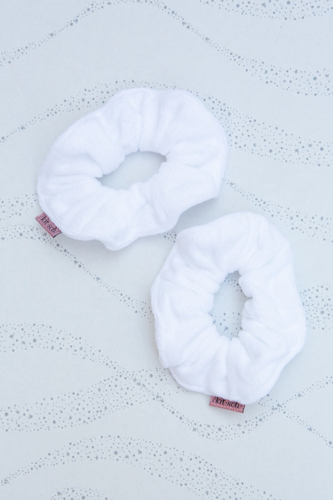 Kitsch Microfiber Towel Scrunchies in White
