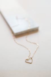 May Martin Link Chain with Heart Necklace