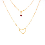 May Martin Link Chain with Heart Necklace