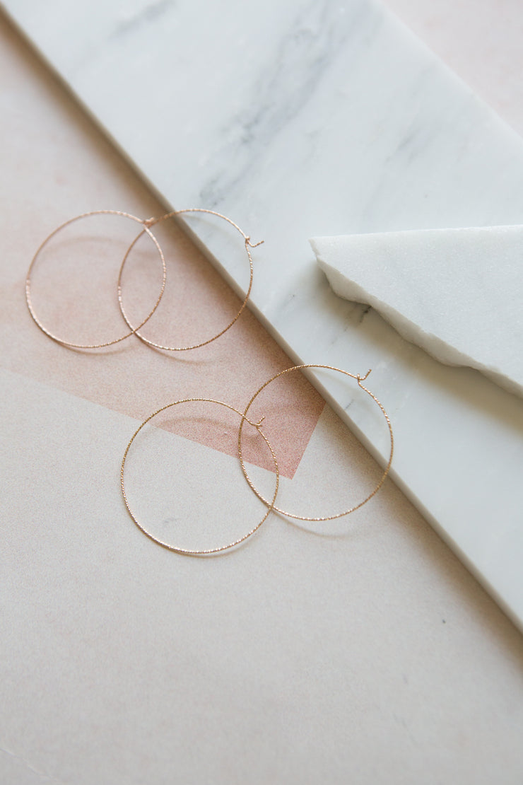May Martin Rose Gold Sparkle Hoops