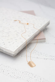 Paradigm Feather Rectangle Necklace