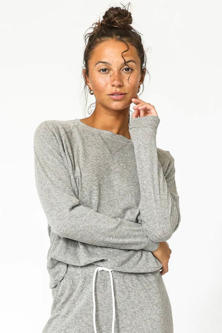 Perfect White Tee Heather Grey Pullover