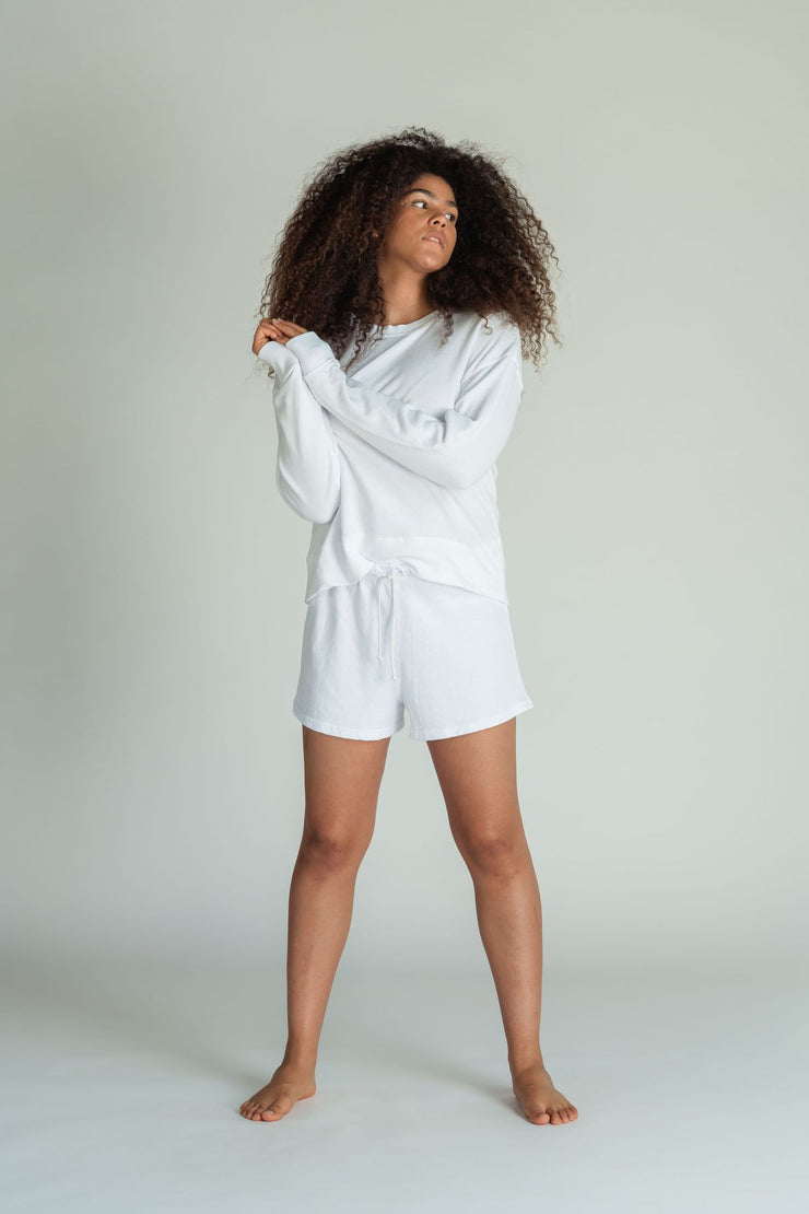 Perfect White Tee Layla Sweat Shorts in White