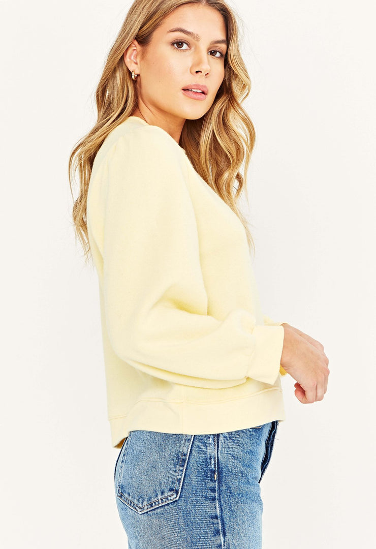 Project SocialT Crush On You Sweatshirt in Yellow