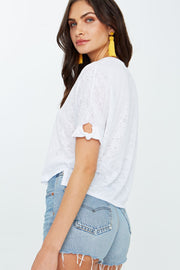 Project Social T Fenton Knot Sleeve Tee in White