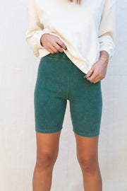 Rise and Shine Biker Shorts in Emerald