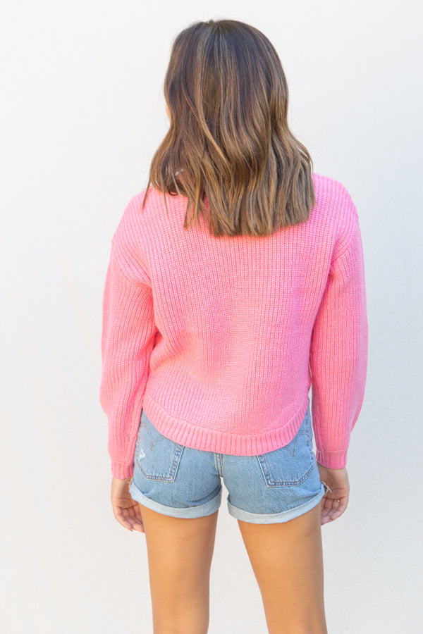 Saltwater Luxe Leila Sweater in Hot Pink