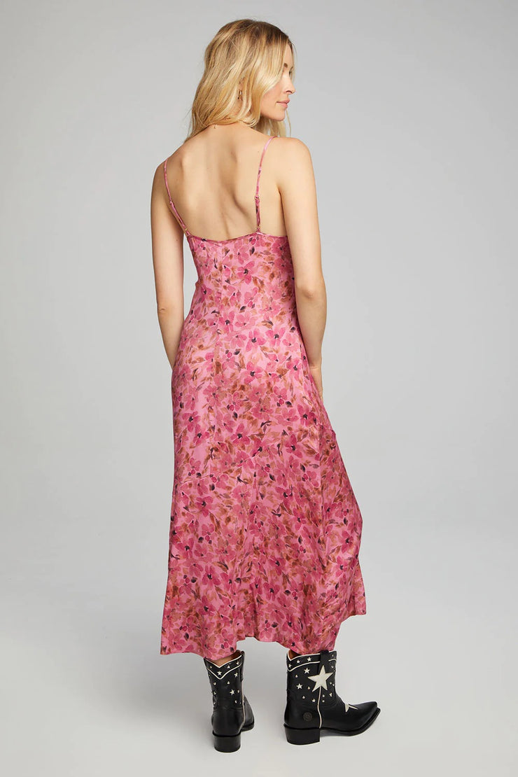 Saltwater Luxe Sharice Midi Dress in Magenta Lilies