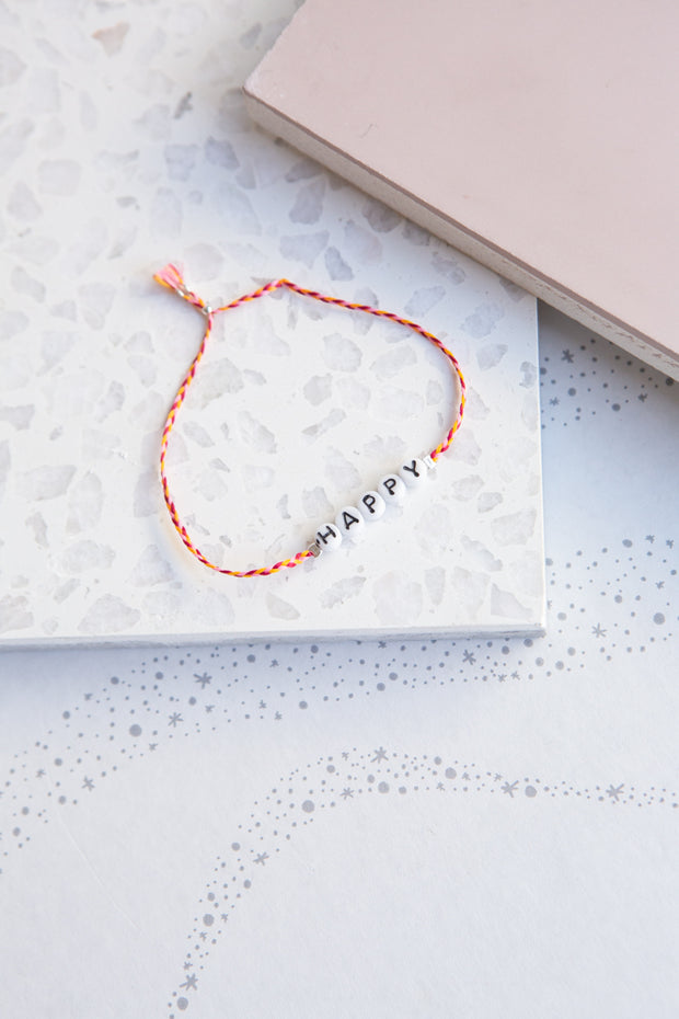 Sorbet Island Glass Letter Beads Bracelet