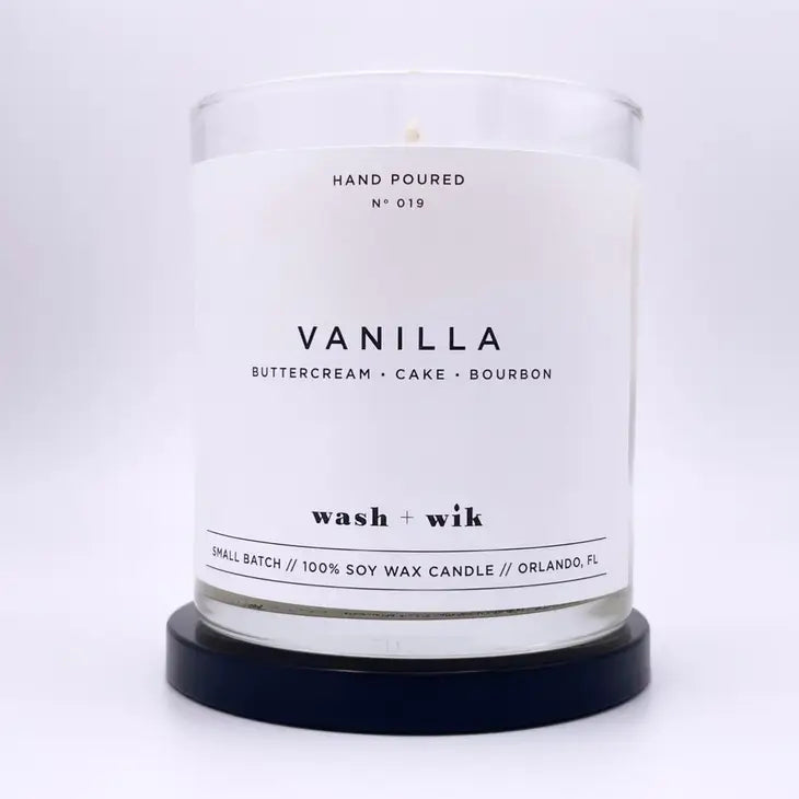 Wash and Wik Soy Wax Candle in Vanilla