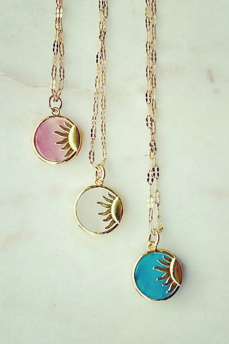 Wendi Grant Colored Sun Necklace